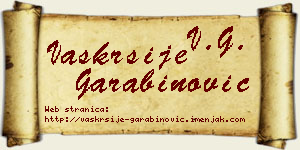 Vaskrsije Garabinović vizit kartica